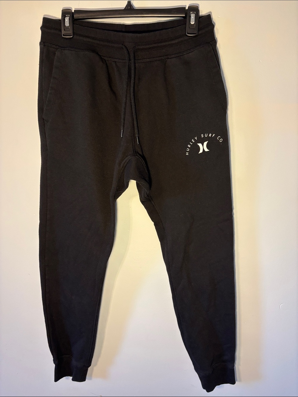 Hurley Black Jogger Sweatpants with Logo Detail
